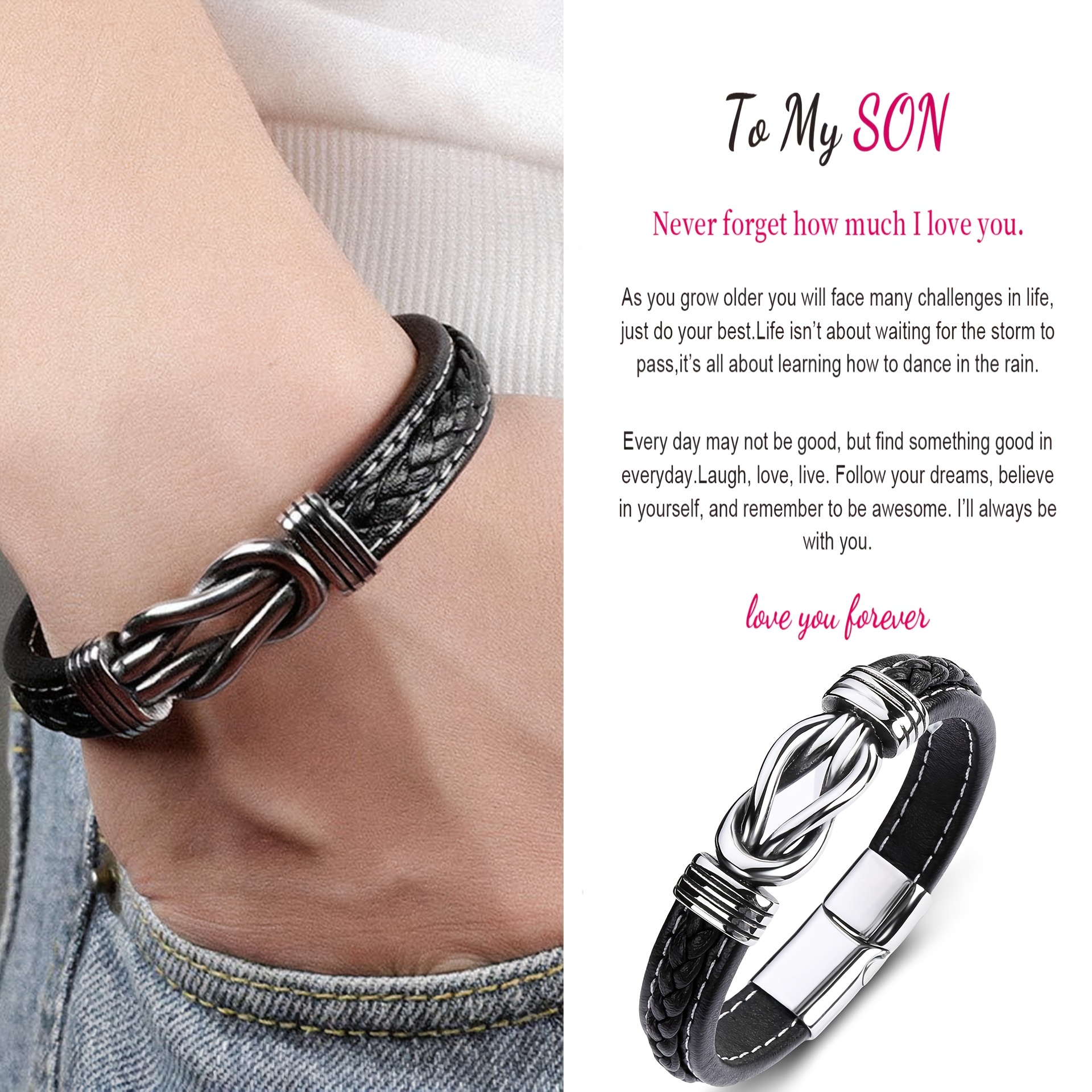 Men's Creative Solid Punk PU Leather Bracelet